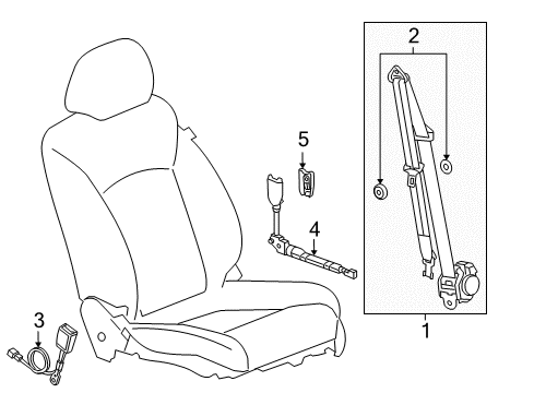 2018 Chevrolet Cruze Seat Belt Pretensioner Diagram for 19355586