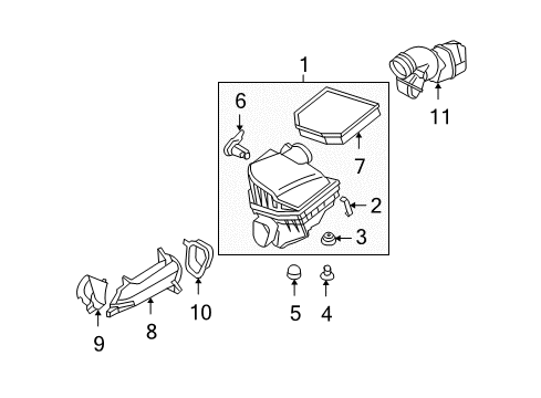 2007 BMW Z4 Powertrain Control Intake Silencer Diagram for 13717537727