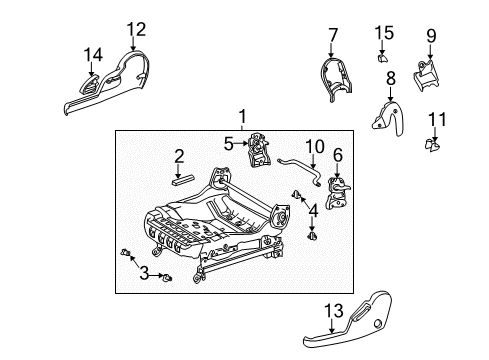 2003 Toyota Matrix Tracks & Components Lock Lever Outer Cover Diagram for 71813-01010-B0