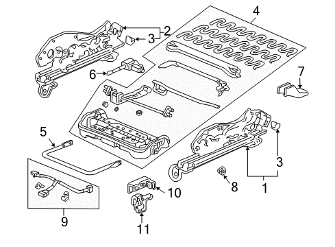 2006 Honda Accord Tracks & Components Switch Assembly, Power Seat (Ivory) Diagram for 35950-SM4-J32YA