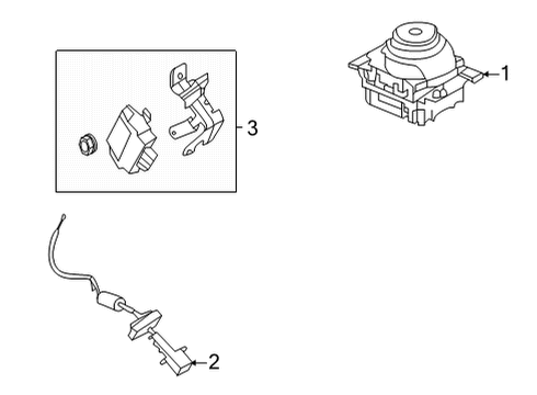 2020 Ford Edge Gear Shift Control - AT Gear Shift Assembly Diagram for KT4Z-7P155-A