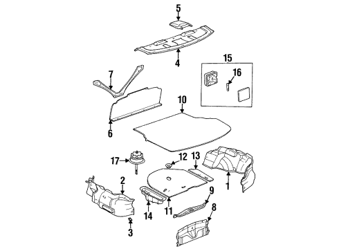 1999 Toyota Avalon Interior Trim - Rear Body Tray Assy, Luggage Compartment Side Diagram for 64490-32010-C0