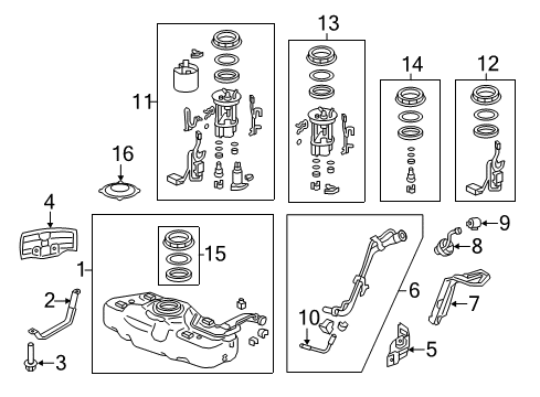 2010 Honda Insight Fuel Injection Cover, Fuel Filler Pipe Diagram for 17668-TM8-L01