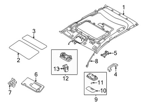 2022 Hyundai Santa Cruz Interior Trim - Roof LENS-ROOM LAMP Diagram for 92851-J9000