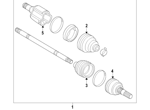 2019 Chevrolet Blazer Front Axle, Axle Shafts & Joints, Drive Axles Axle Assembly Diagram for 84853404