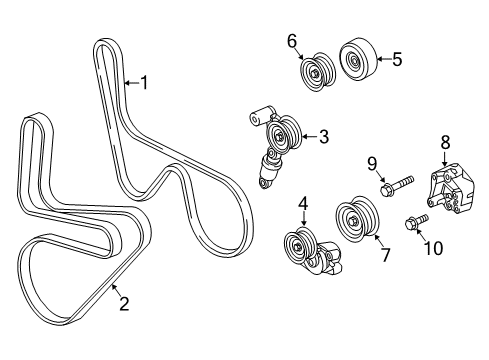 2019 Chevrolet Corvette Belts & Pulleys Idler Pulley Diagram for 12665033