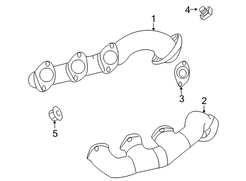 2004 Chrysler Crossfire Exhaust Manifold Gasket-Exhaust Manifold Diagram for 5096516AA