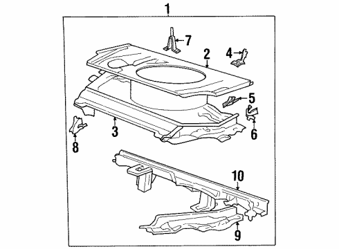 1993 BMW 525iT Rear Floor & Rails Bracket For Spare Wheel Diagram for 41121909076