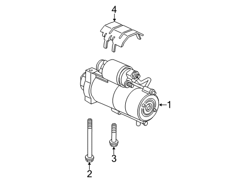 2006 GMC Sierra 3500 Starter Starter Mount Bolt Diagram for 12561848