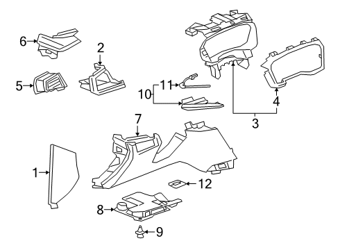 2021 Cadillac XT6 Cluster & Switches, Instrument Panel Air Vent Grille Diagram for 84095201