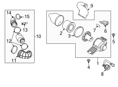 2009 Ford E-250 Filters Air Outlet Diagram for 7C2Z-9B659-A