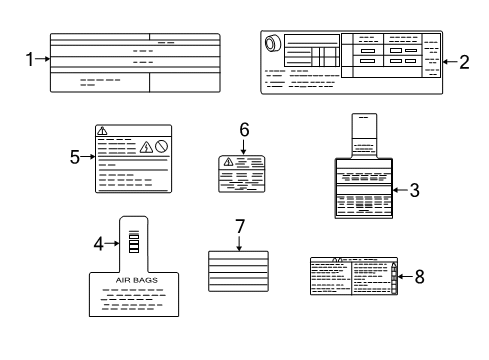 2019 Nissan Leaf Information Labels Label-Caution, Air Conditioner Diagram for 27090-3NF1A
