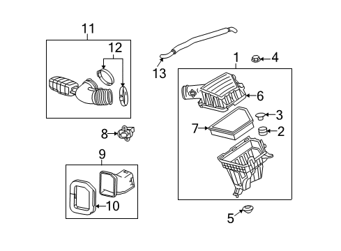 2011 Chevrolet Camaro Air Intake Air Cleaner Assembly Diagram for 92230375