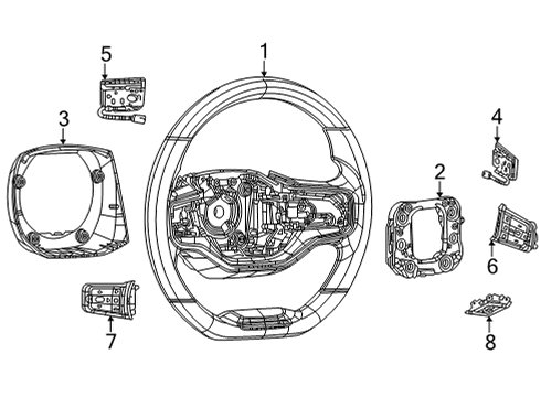 2022 Jeep Grand Wagoneer Steering Column, Steering Wheel & Trim, Shaft & Internal Components SWITCH-STEERING DRIVER ASSIST Diagram for 68423932AB