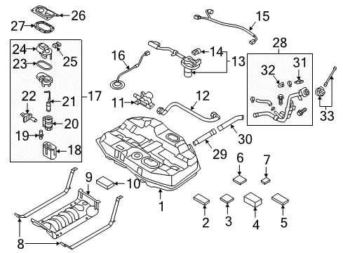 2017 Hyundai Sonata Senders Cup Assembly-Reservoir Diagram for 31116-C1000