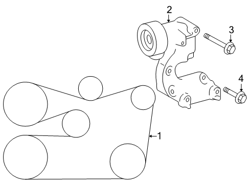 2011 Lexus GS450h Belts & Pulleys Fan & Alternator V Belt Diagram for 90916-02692