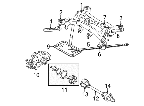 2007 BMW 335i Axle & Differential - Rear Rear Differential Diagram for 33107566152