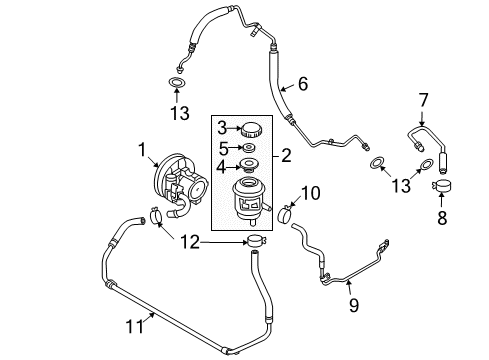 2007 Chevrolet Aveo5 P/S Pump & Hoses, Steering Gear & Linkage Pressure Hose Diagram for 95039912