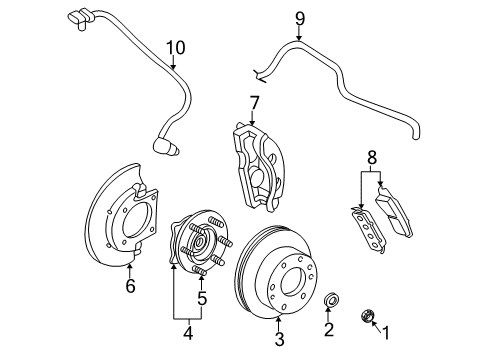 2007 GMC Savana 1500 Brake Components Rear Pads Diagram for 89027019