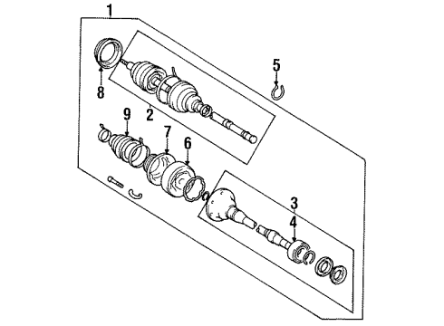 1995 Toyota Avalon Drive Axles - Front Shaft Assembly, Front Drive Outboard Joint, Left Diagram for 43470-09180