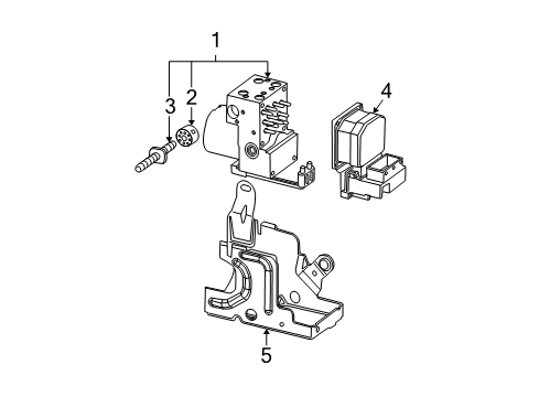 2007 Pontiac Grand Prix Anti-Lock Brakes Brake Pressure Modulator Valve Assembly (W/ Elek Brk Cont Mdl)<See Bfo Diagram for 19416839