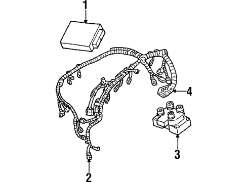 1995 Lincoln Mark VIII Ignition System Cable Set Diagram for F7PZ-12259-FA