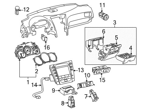 2008 Lexus GS350 Cluster & Switches Switch Assy, Outer Mirror Diagram for 84870-30A00-C0