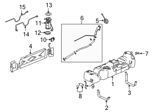 2006 Chevrolet SSR Fuel Supply Pipe Asm-Fuel Tank Filler Diagram for 15147917