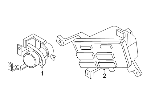 2019 Kia Sorento Fog Lamps Front Fog Lamp Assembly Diagram for 92201C6600