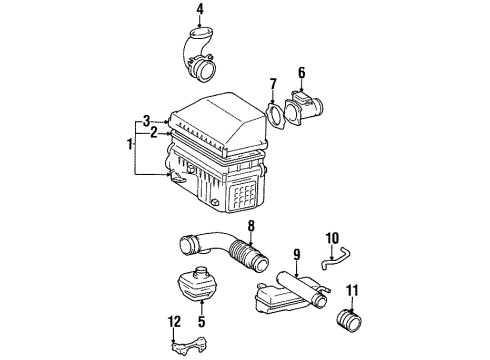 1996 Toyota T100 Filters Cap Sub-Assy, Air Cleaner Diagram for 17705-75040