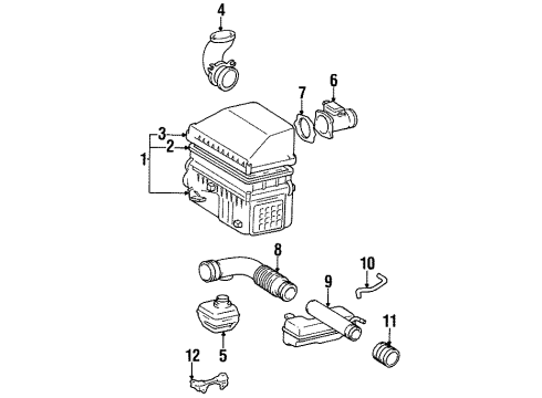 1996 Toyota T100 Filters Hose Assy, Air Cleaner Diagram for 17880-65070