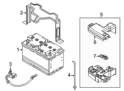 2022 Genesis GV70 Battery Midifuse-100 Diagram for 1879004941