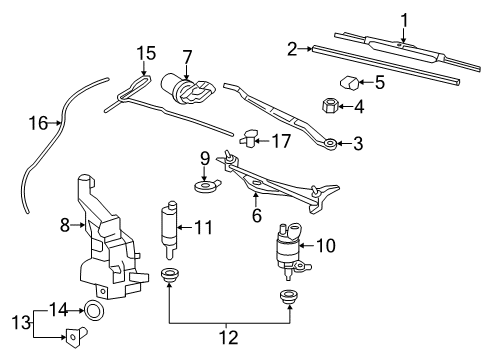 2011 Cadillac CTS Wiper & Washer Components Washer Pump Diagram for 20883214