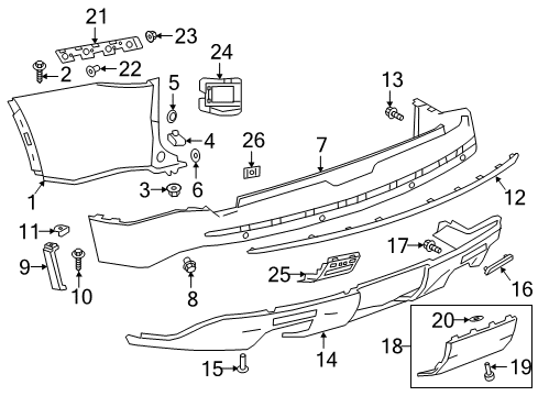 2018 Chevrolet Traverse Rear Bumper Molding Diagram for 84065718