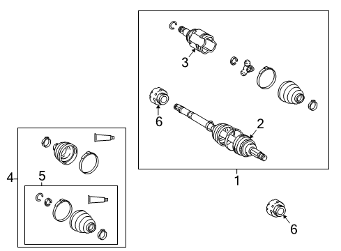 2011 Toyota Corolla Drive Axles - Front Boot Kit Diagram for 04428-01040