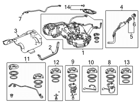 2021 Acura TLX Fuel Injection RING & GASKET SET Diagram for 17053-TGV-A50