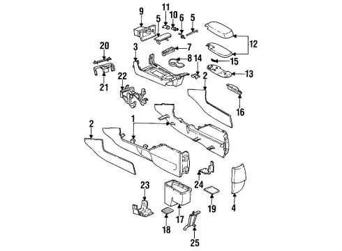 1993 Mercury Sable Center Console Holder Diagram for F3DZ5413562A