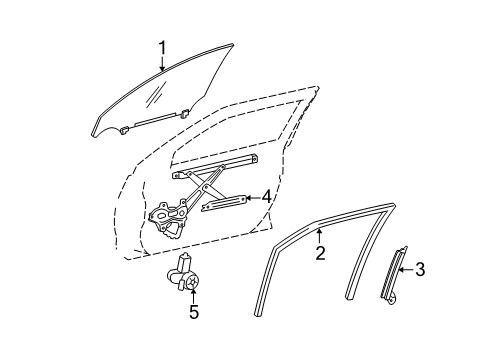 2010 Lexus IS350 Front Door Run, Front Door Glass, LH Diagram for 68151-53020