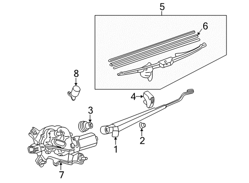 2003 Toyota Sequoia Wiper & Washer Components Wiper Blade Refill Diagram for 85214-34020