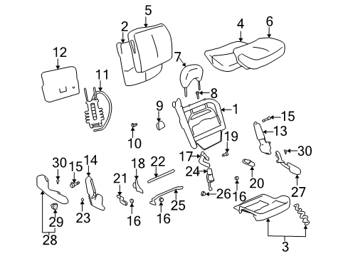 2000 Buick LeSabre Power Seats Seat Cushion Pad Diagram for 12459518