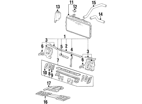 1986 Honda Civic Radiator & Components, Radiator Support Radiator (P-Tank) (Denso) Diagram for 19010-PE0-033