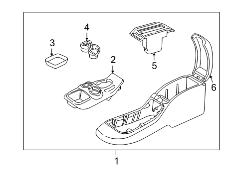 1999 Chevrolet Blazer Center Console Compartment, Front Floor Console (Bin) Diagram for 12388407