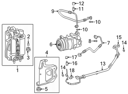 2021 BMW M440i A/C Condenser, Compressor & Lines BRACKET CONDENSER Diagram for 64506806375