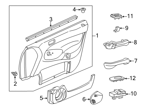 2000 Honda Civic Front Door Weatherstrip, FR. Door (Inner) Diagram for 72335-S04-003