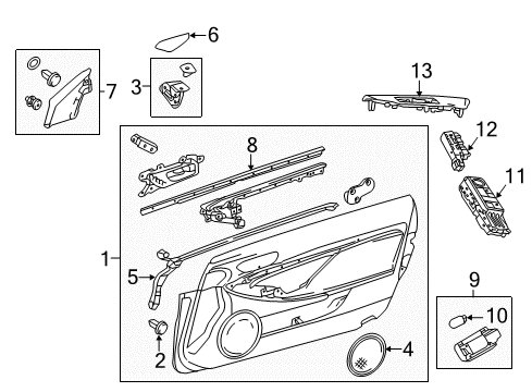 2022 Lexus RC350 Interior Trim - Door Panel Assembly, Door Tri Diagram for 67620-24A70-C0