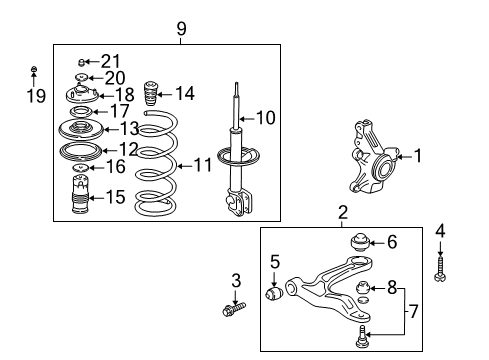 2005 Acura MDX Front Suspension Components, Lower Control Arm, Stabilizer Bar Bush, Front Arm (Lower) Diagram for 51392-S3V-A01