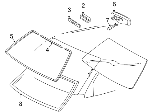 2006 Toyota Tacoma Windshield Glass, Reveal Moldings Windshield Diagram for 56101-04010