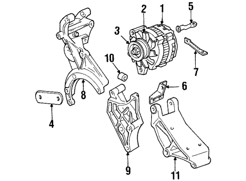 1997 Oldsmobile Achieva Alternator Alternator Replacement Diagram for 10464094