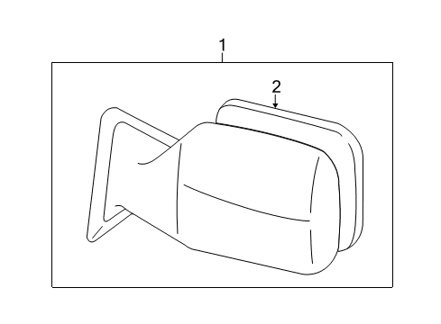 2002 Toyota Land Cruiser Outside Mirrors Mirror Assembly, Outer R Diagram for 87940-60840-D2