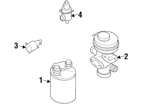 1991 Nissan 300ZX Emission Components Solenoid Valve Assy Diagram for 14956-40P00